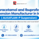 Paracetamol and Ibuprofen Suspension Manufacturer in India (ALKAFLAM-P Suspension)